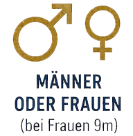 Männer oder Frauen, bei Frauen 9 Meter